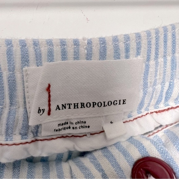 by Anthropologie Seashore Blue Stripe Linen Casual Lightweight Coastal Pants - Picture 7 of 15